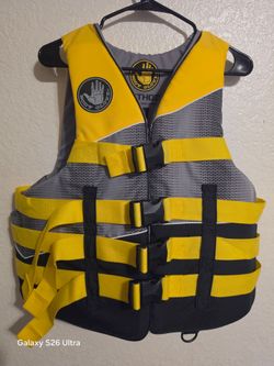 Body Glove Mens Method Life Pfd Jacket, Black/Yellow/Silver/Grey,  size L/Xl