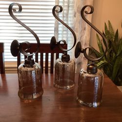 3 Large Wall Candle Holders
