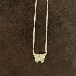 Sterling Silver Gold Plated Butterfly necklace & ring