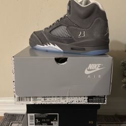 Jordan 5 Retro Wolf Grey Sz 5.5y