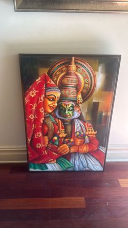 Kathakali dancers painted on canvas