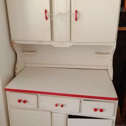Vintage Art Deco 1930's Schierich Red & White Cabinet