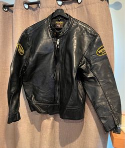 vintage Vanson Leathers black leather motorcycle jacket