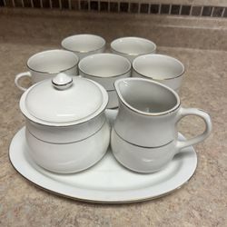 Coffee Cups, Sugar And Saucer Set