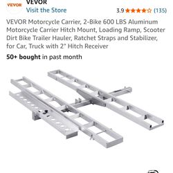 Heavy duty aluminum bike rack for 2 bikes