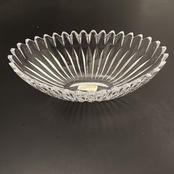 Mikasa Lead Crystal Oval Bowl Diamond Fire 13” Serving Dish Slovakia