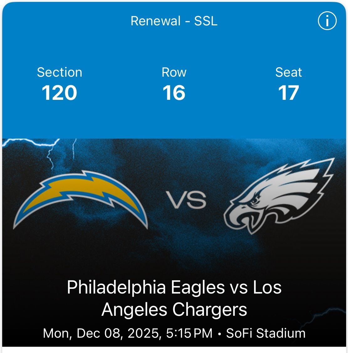 LOS ANGELES CHARGERS vs PHILADELPHIA EAGLES