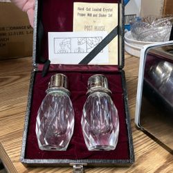 Hand Cut Lead Crystal Salt And Pepper 