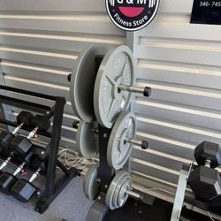 5,10,25,35,45lb iron Olympic plates with plates rack. New in box 📦 $325