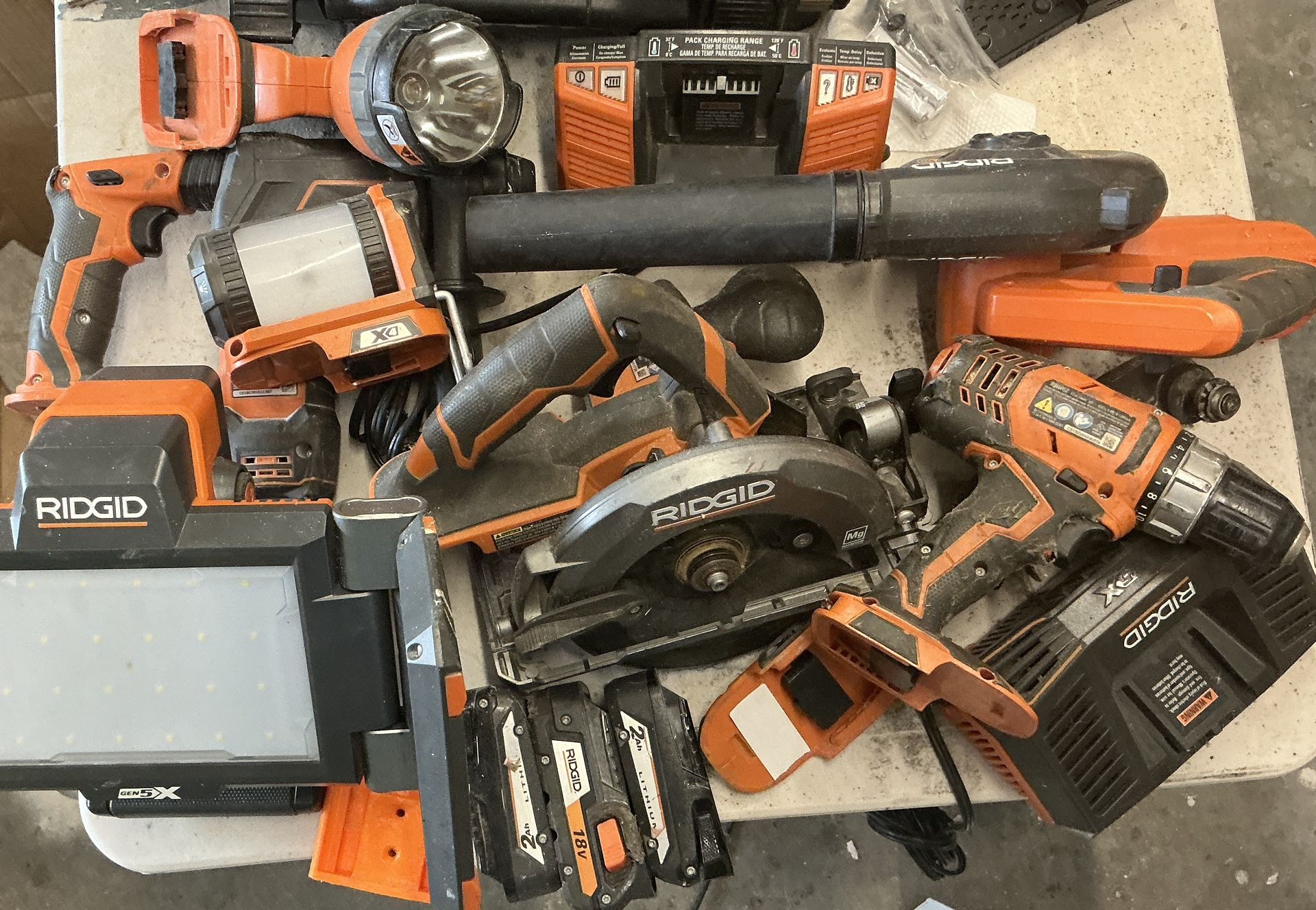 Ridgid 18v Cordless Combo, Many Tools!
