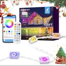  Permanent Outdoor Lights for House,100ft RGB+IC Smart Outdoor Decor 