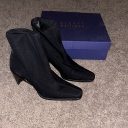 Stuart Weitzman black micro stretch boots size 8.5