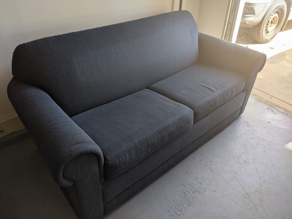 Blue Fold Out Couch W75" x D35"