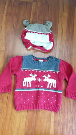 Boys sweater and matching hat