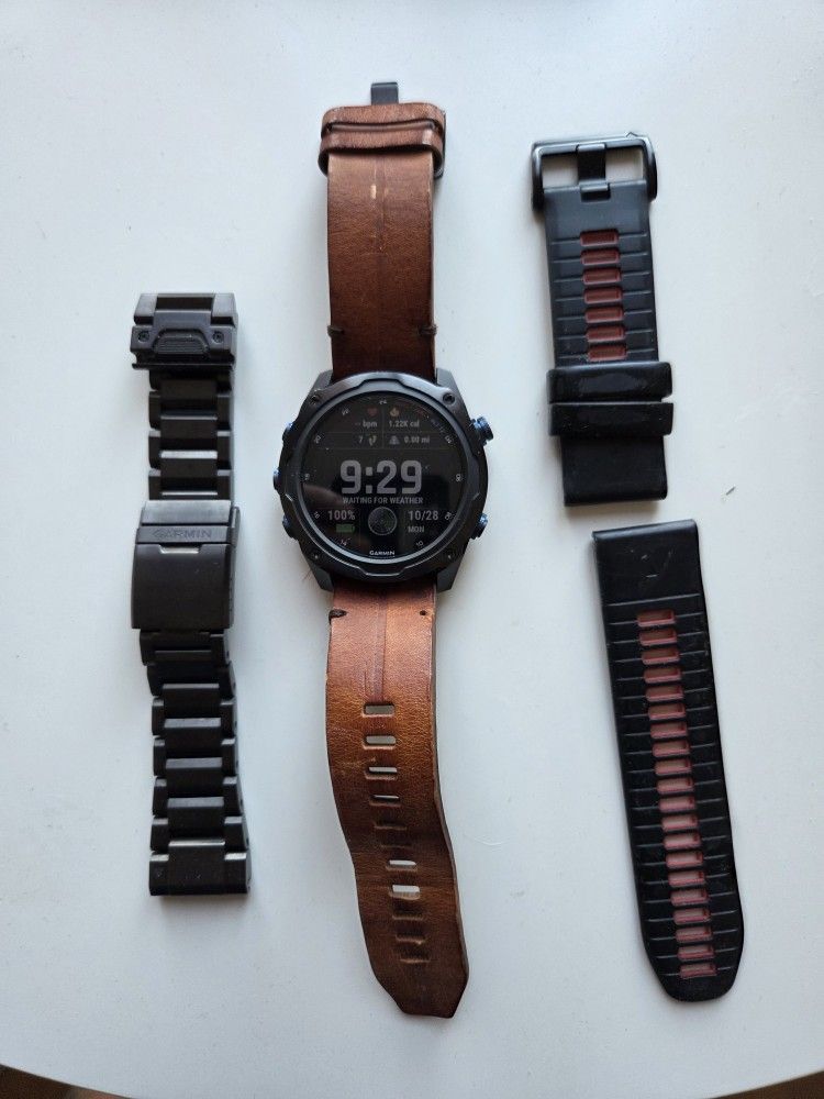 Garmin Descent MK2I 52MM W/ Leather And Titanium Bands