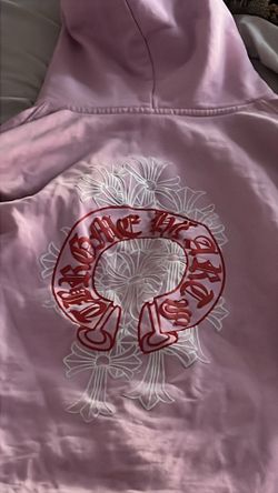 Pink chrome heart hoodie size L