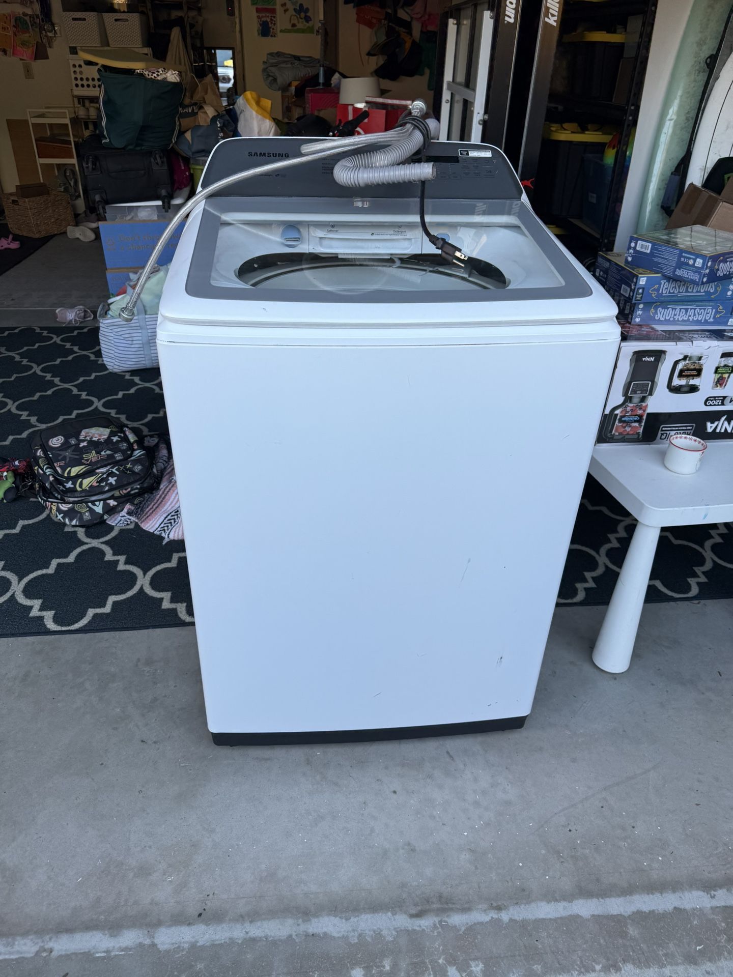 Samsung 5.0 cu. ft. Hi-Efficiency White Top Loading Washing Machine With Active Water Jet, Energy Star