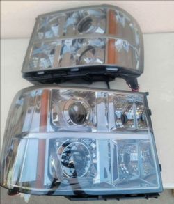07-13 Gmc Sierra LED DRL Projector Headlights Luces Calaveras Micas Faros Focos Faroles Headlamps