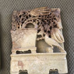 Beautiful Set Of Antique Soapstone Bookends 