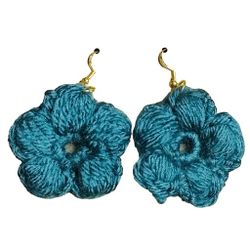 Handmade Crochet Flower Dangle Earrings