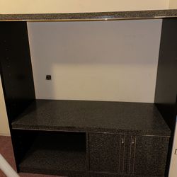 Marble Black Hutch / Storage Cabinet – 49.25” Wide