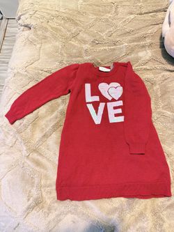 The Children's Place Red LOVE Sequin Sweater Dress Size 3T
