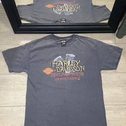 Vintage 2000s Harley Davidson 3M Reflective Motorcycle Engine Logo Shirt 