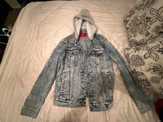 Guess denim jack with hood size MD