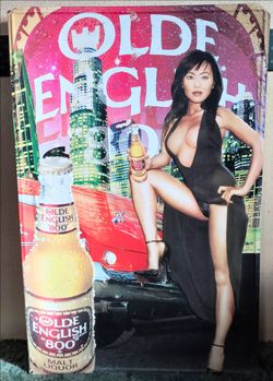 Vintage Olde English 800 Metal Sign 30in.