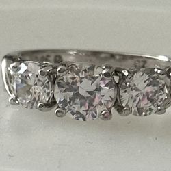 Sterling Silver 925 with Cubic Zirconia—Size 7