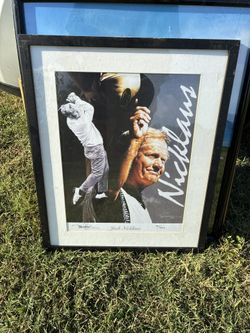Signed Tim Cortes Painting Of Jack Nicklaus 