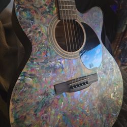 Jasmine S34C NEX Hand Acrylic Painted Guitar