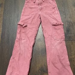 Girls Pink Carpenter Pants Size 7 By Btween #7