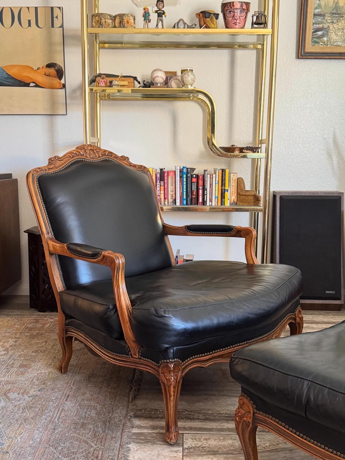 Vintage French Leather Lounge Chair