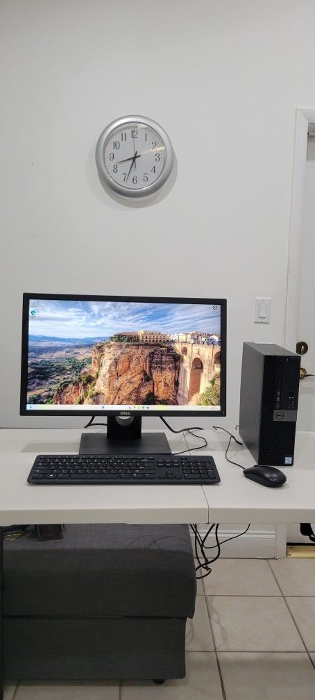 Fast Dell Optiplex 7050 SFF INTEL QUADCORE i5 vPro 7gen, 16GB RAM 256GB  SSD & 500GB HDD, DELL 24"screen".W11PRO