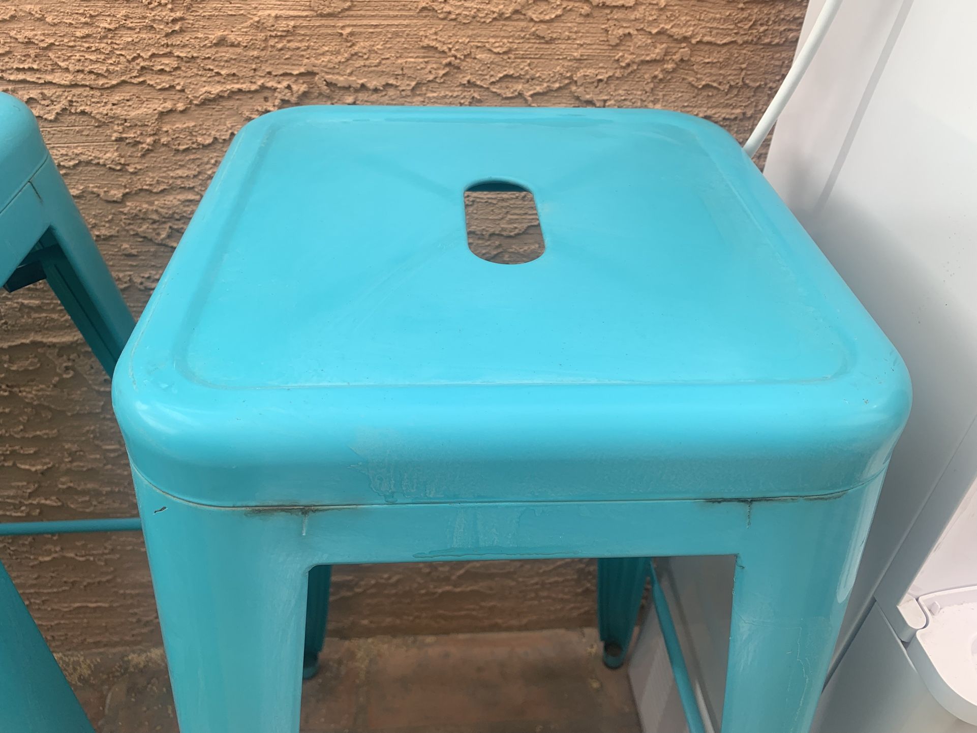 Antique Metal Stools- Set Of 3