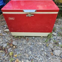 Vintage red colman cooler 