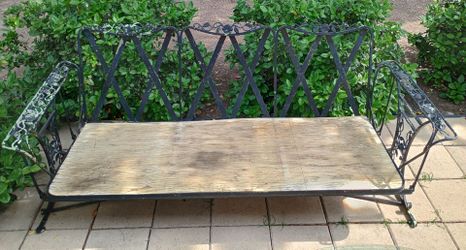 Wrought Iron Outdoor Garden Rocking Bench