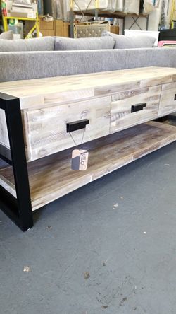Distress wood tv stand 70"×18"×26"h