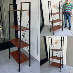 New In Box 24x13x58 Inch Inch Tall 4 Tier Bookshelf Display Shelf Rack Metal Frame Organizer Home Decor Furniture 