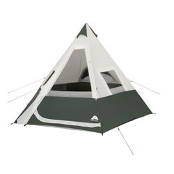 Ozark Trail 7-Person 1-Room Teepee Tent, with Vented Rear Window, Green