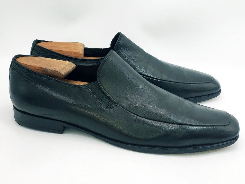 Bruno Magli Men's 9.5 M Raging Slip-On Loafers Italian Dress Shoes Black Leather