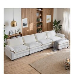 Sectional Sofa Modular Deep Seat Sofa Couch with Ottoman