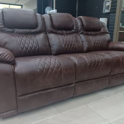 *4th Of July Now!!!*---Charming Santiago Brown Leather Reclining Sofa/Loveseat Sets---Delivery And Financing Available✌️