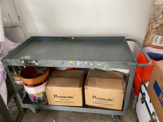 Heavy Duty Metal Utility Cart on Wheels