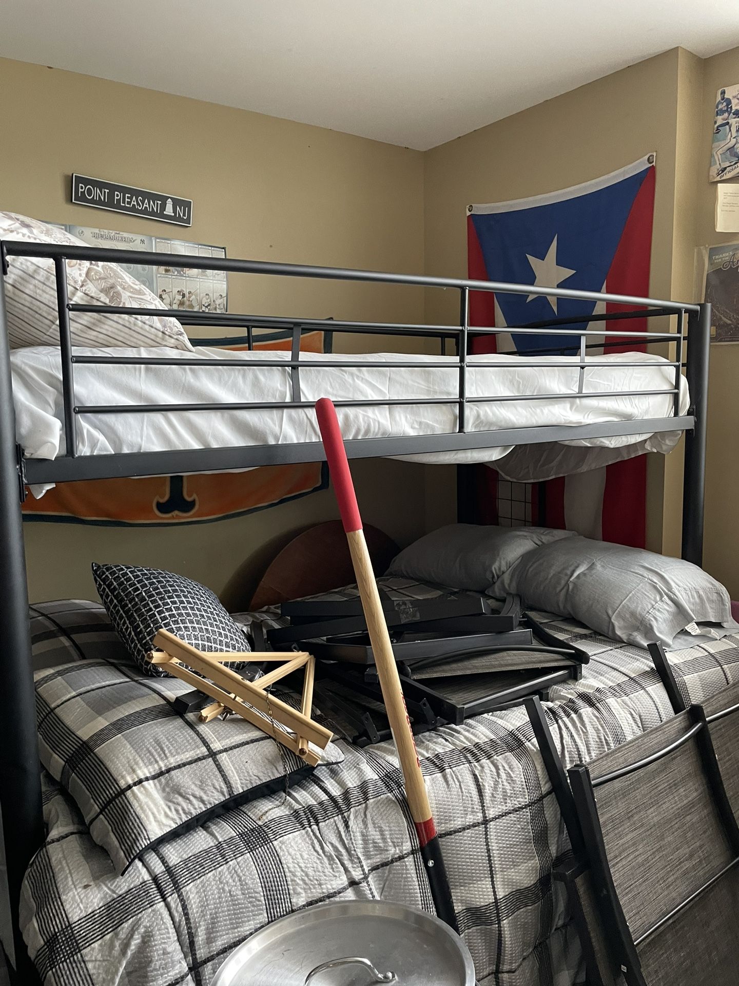 Bunkbed Set Black Metal 