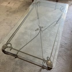Vintage glass/metal coffee table