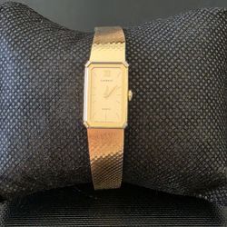 VTG Seiko Lassale 2E50-5029 Gold Tone 13mm Tank Women's Watch Japan Works