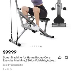 SQUAT MACHINE, OPENED BUT NEVER PUT TOGETHER ALL PIECES IN BAG JUST THREW AWAY The Box