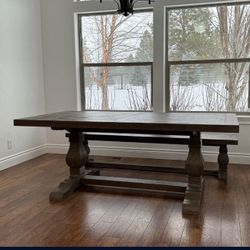 Nearly New Trestle Table And Bench
